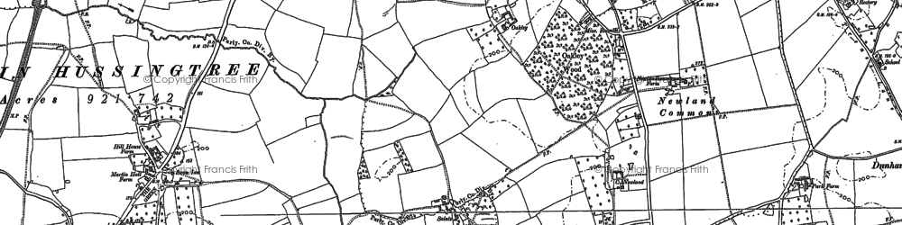 Old map of Newland Common in 1883