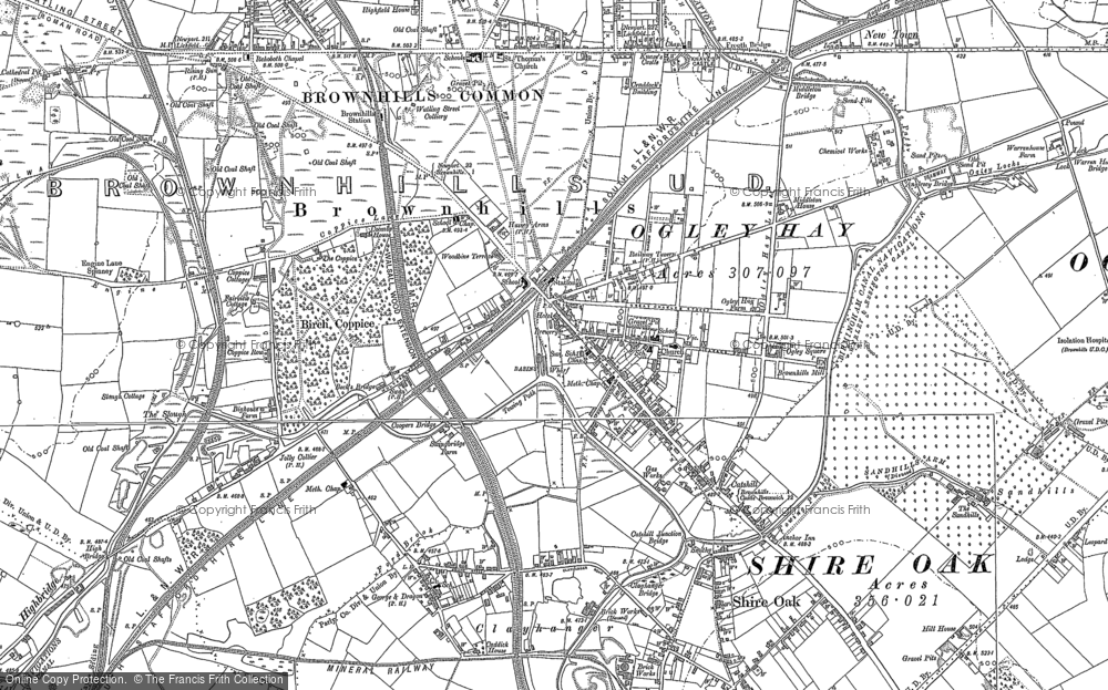 Old Map of Brownhills, 1883 in 1883