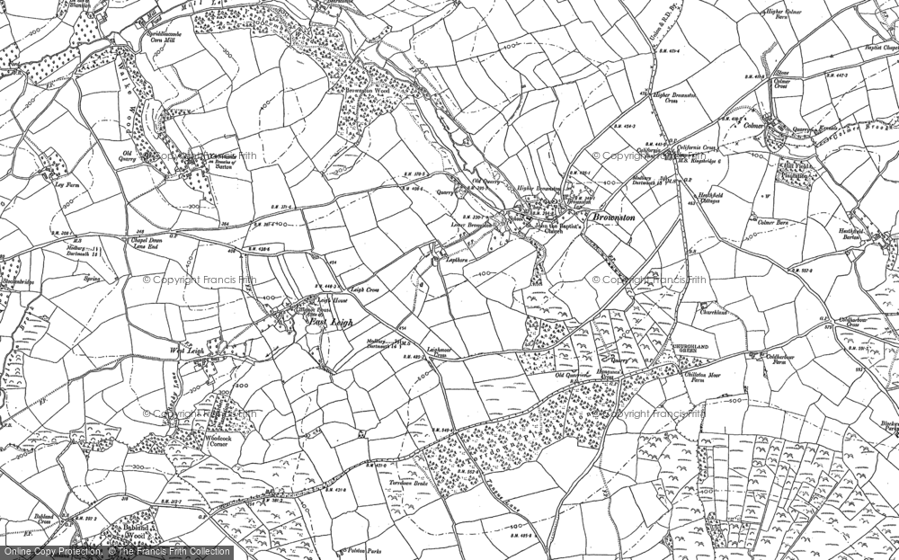 Old Map of Historic Map covering East Leigh in 1885