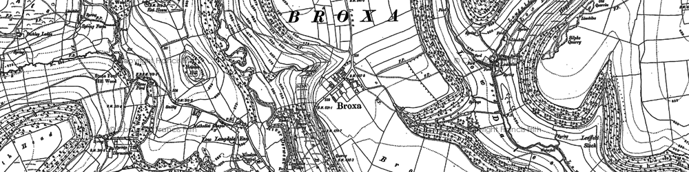 Old map of Broxa in 1890