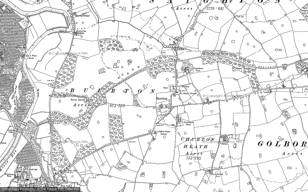 Old Map of Bruera, 1897 - 1909 in 1897