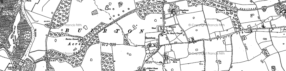 Old map of Bruera in 1897