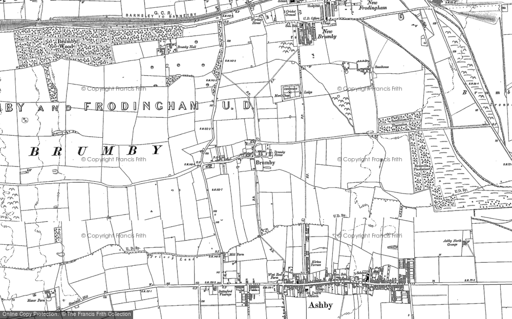 Old Map of Brumby, 1885 in 1885