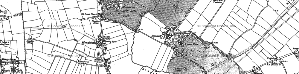 Old map of Brunstock in 1888