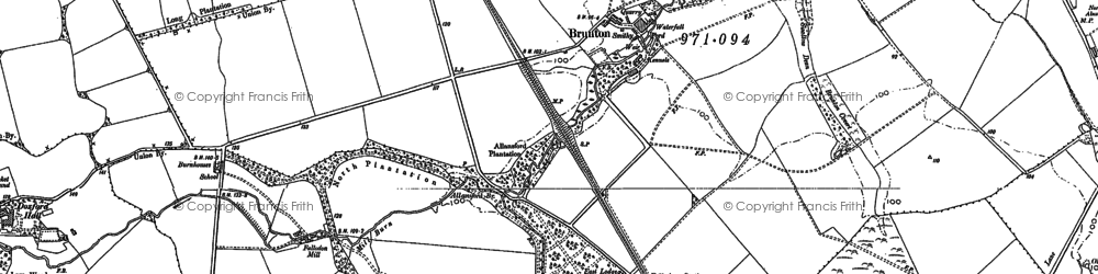 Old map of Brunton in 1896