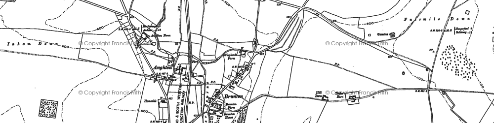 Old map of Brunton in 1899