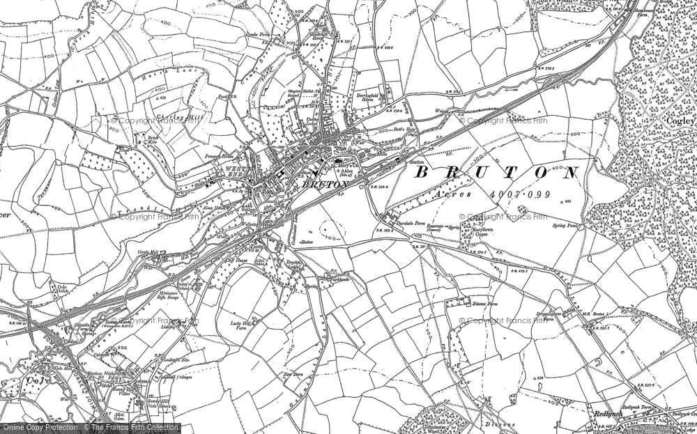 Old Map of Historic Map covering Lusty in 1884