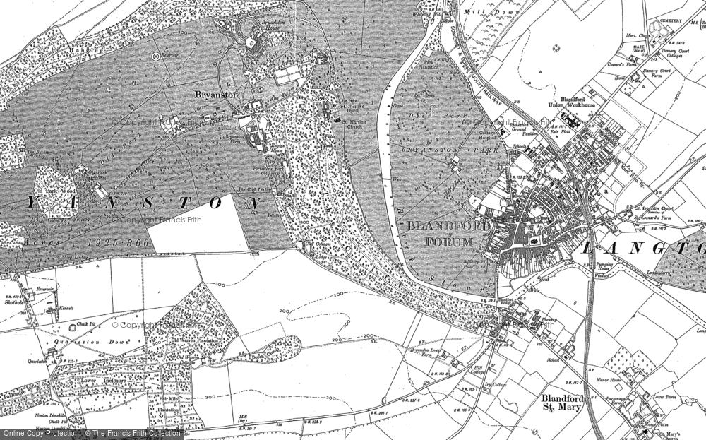 Old Map of Historic Map covering Bryanston Park in 1887