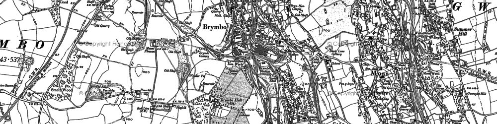 Old map of Brymbo in 1898