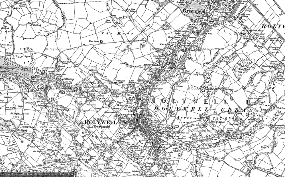 Old Map of Historic Map covering Pen-y-maes in 1910