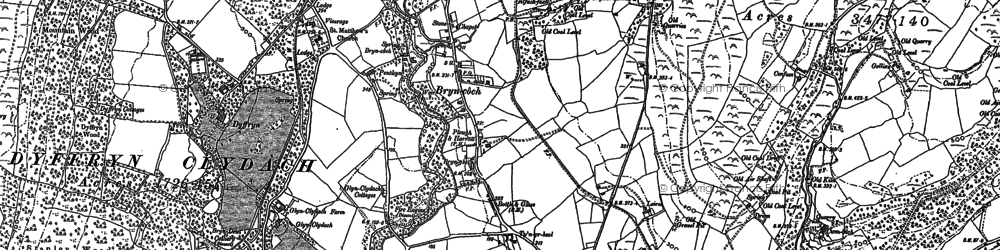 Old map of Bryncoch in 1897