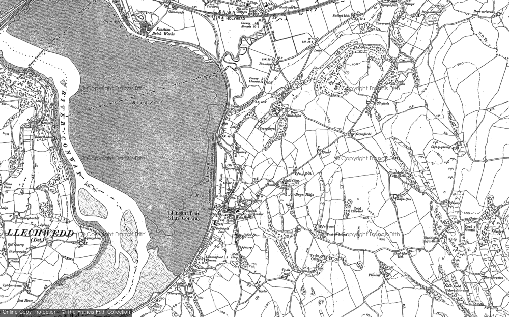 Old Map of Bryn-rhys, 1911 in 1911