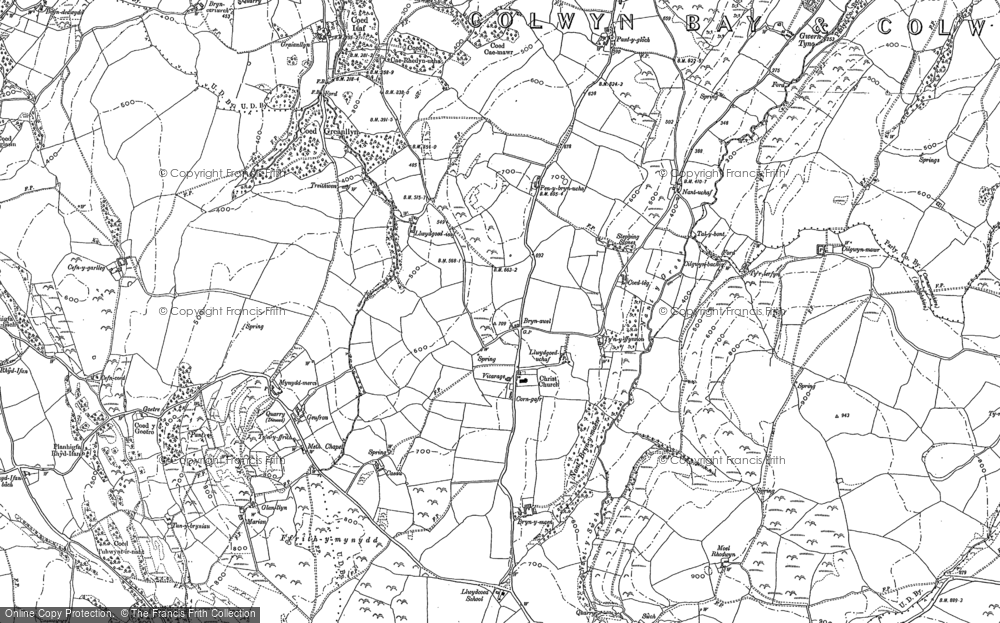 Old Map of Bryn-y-maen, 1911 in 1911