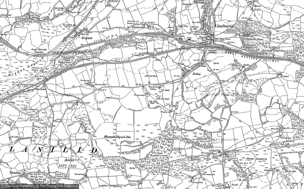 Old Map of Historic Map covering Dolau in 1897