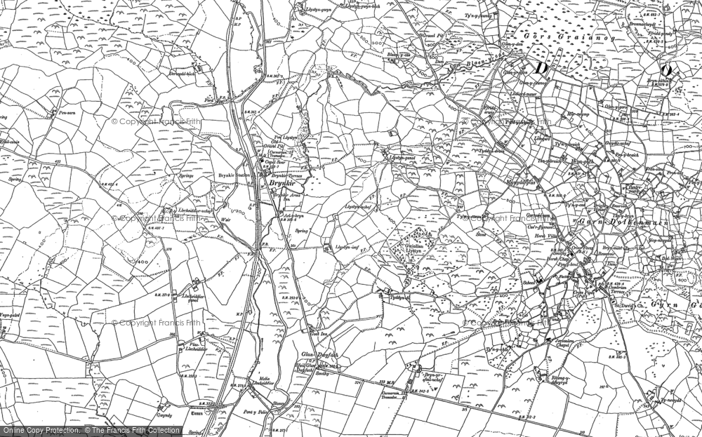Old Map of Historic Map covering Llecheiddior in 1887