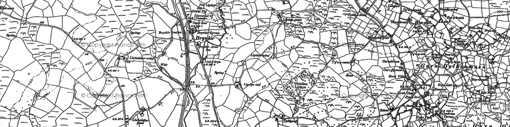 Old map of Glan Dwyfach in 1887
