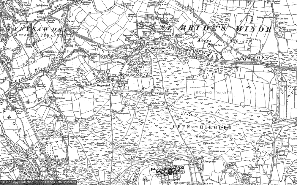 Old Map of Bryncoch, 1897 in 1897