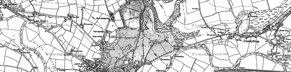 Old map of Bryndioddef in 1887