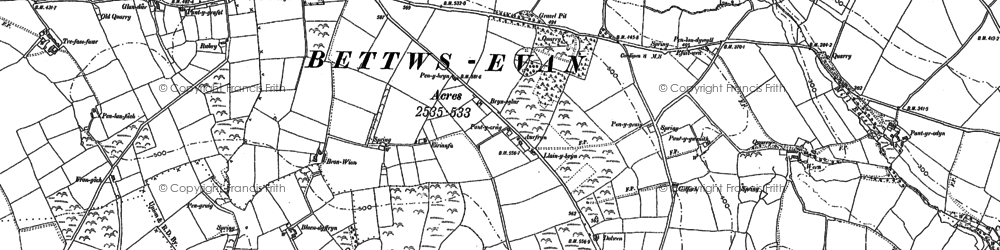 Old map of Bryngwyn in 1887