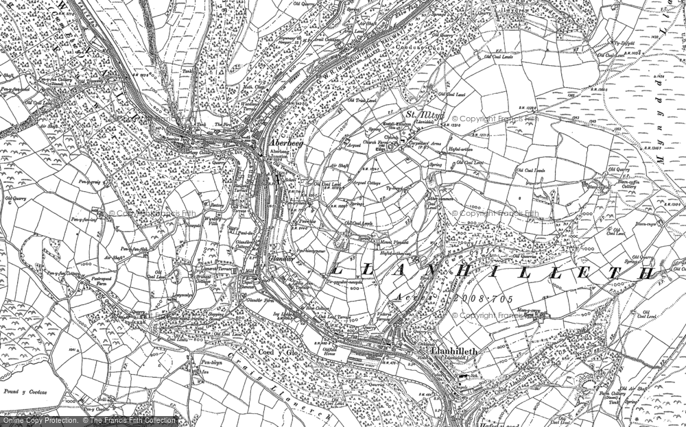 Old Map of Brynithel, 1899 - 1916 in 1899