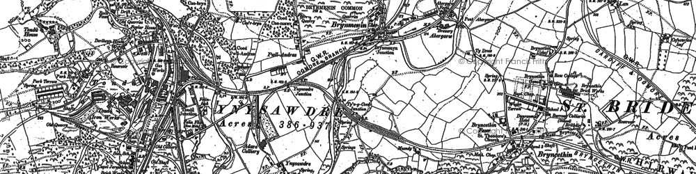 Old map of Brynmenyn in 1897