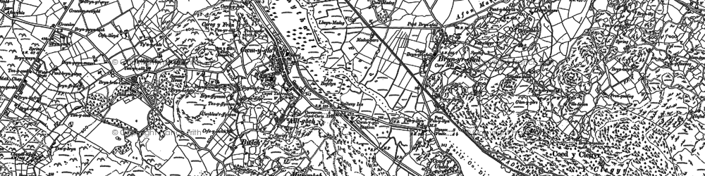 Old map of Bryn Bras Castle in 1888