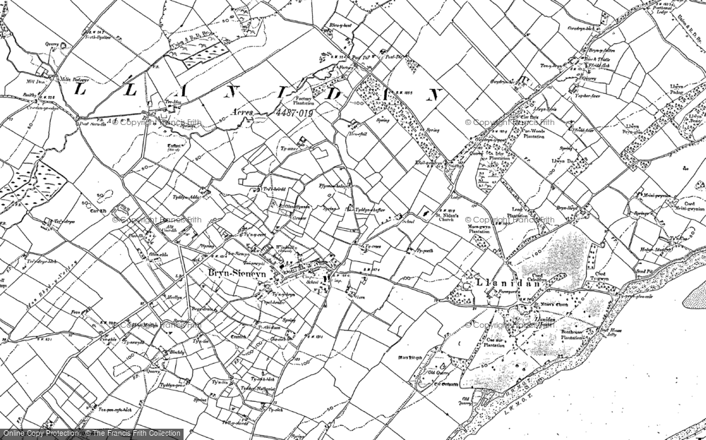 Old Map of Brynsiencyn, 1899 in 1899