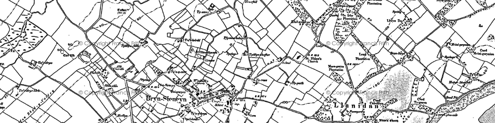 Old map of Brynsiencyn in 1899