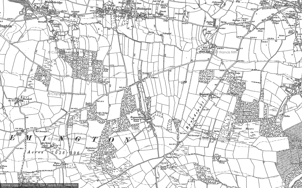 Old Map of Brynsworthy, 1886 - 1887 in 1886