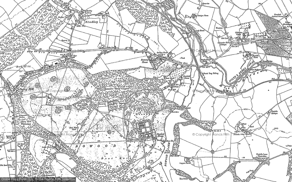 Old Map of Historic Map covering Bowood House in 1899
