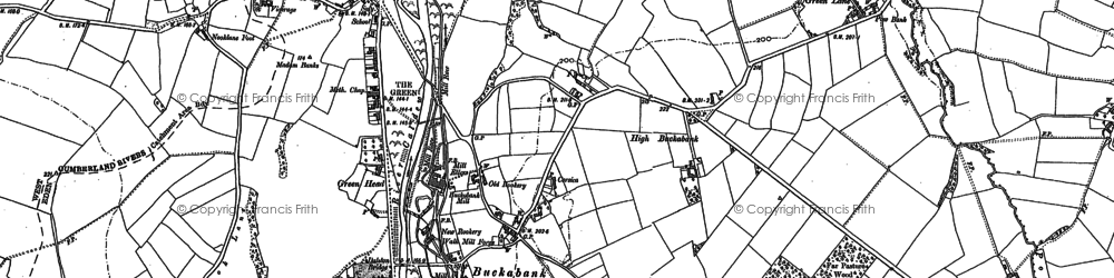 Old map of Bridge End in 1899
