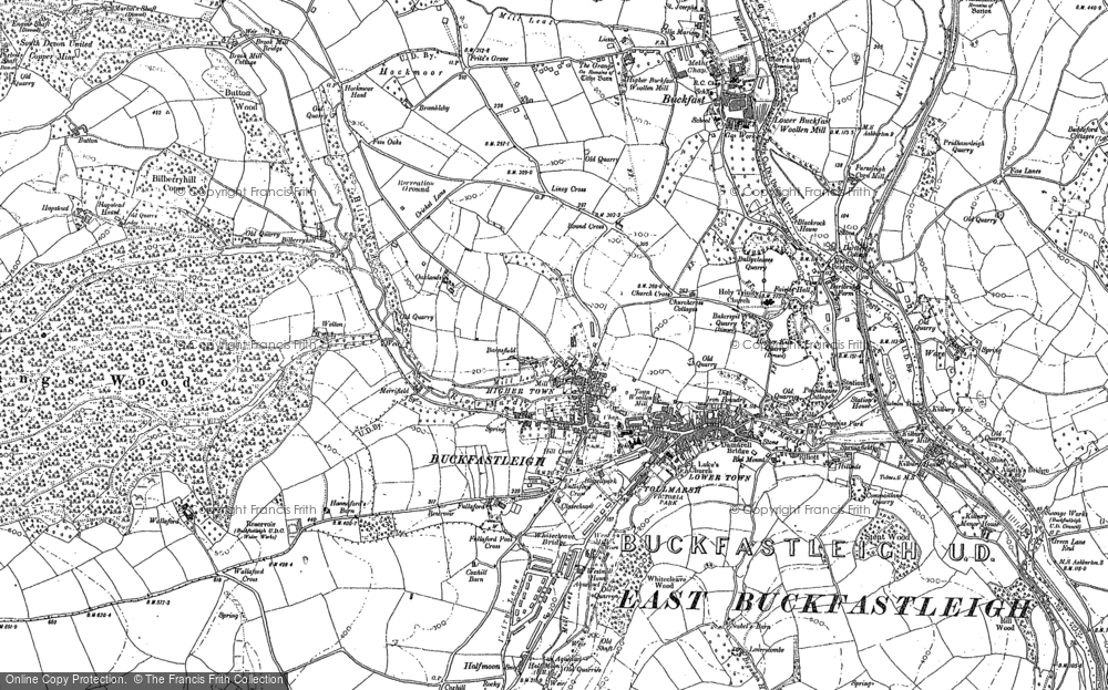 Old Map of Buckfastleigh, 1885 - 1886 in 1885
