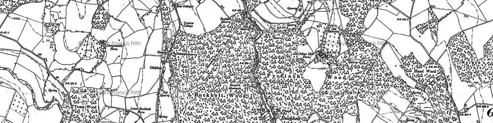 Old map of Buckholt in 1887