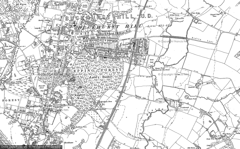 Old Map of Buckhurst Hill, 1895 in 1895
