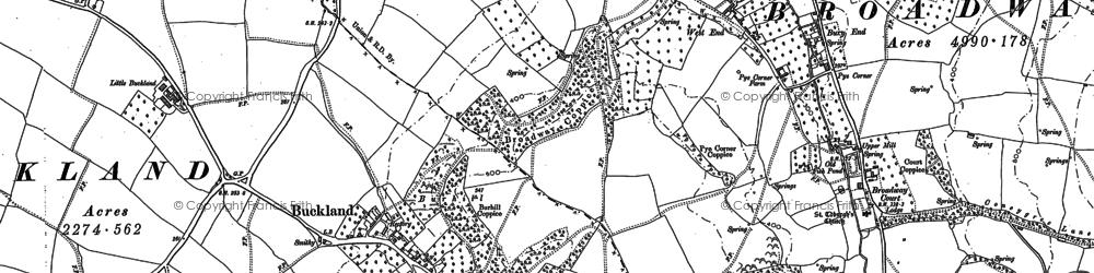 Old map of Buckland in 1880