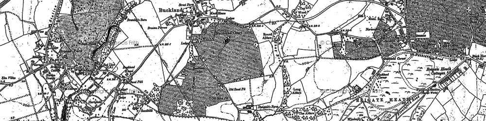 Old map of Wonham Manor in 1895