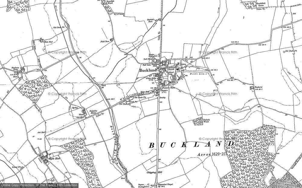 Old Map of Buckland, 1896 in 1896