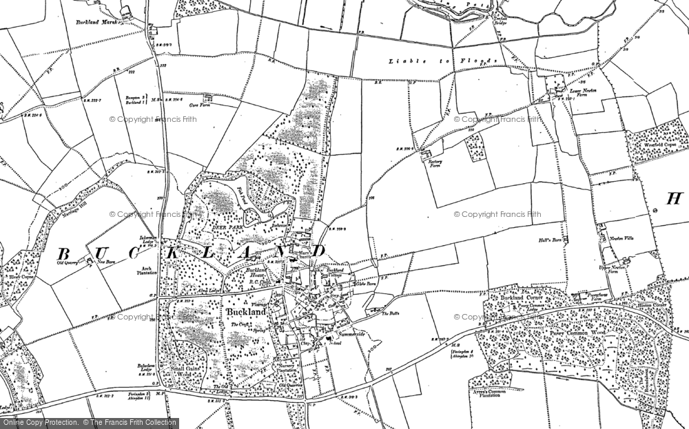 Old Map of Historic Map covering Buckland Ho (Coll) in 1910