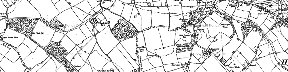 Old map of Buckland Common in 1897