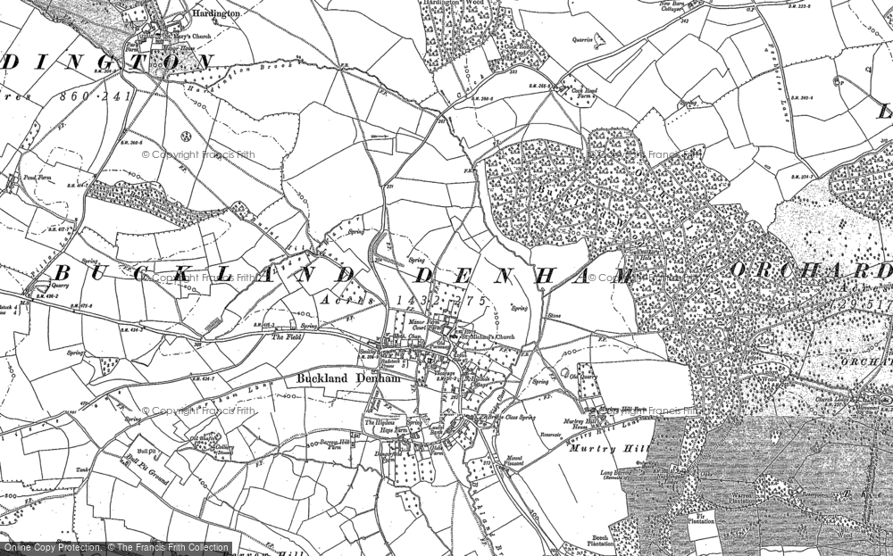 Old Map of Historic Map covering Barrow Hill in 1884