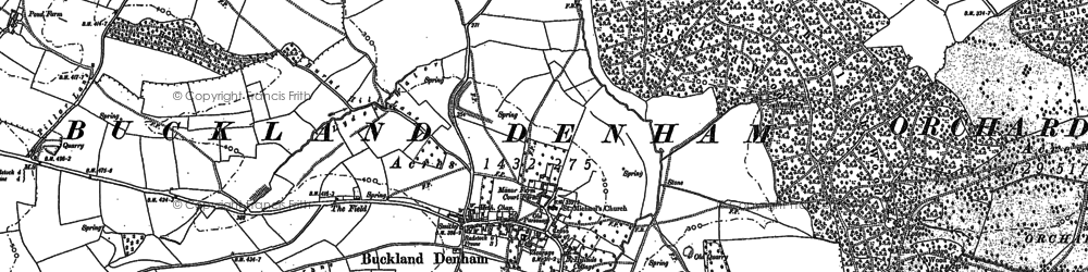 Old map of Buckland Dinham in 1884