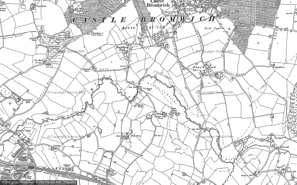 Old Map of Historic Map covering Colehall in 1886