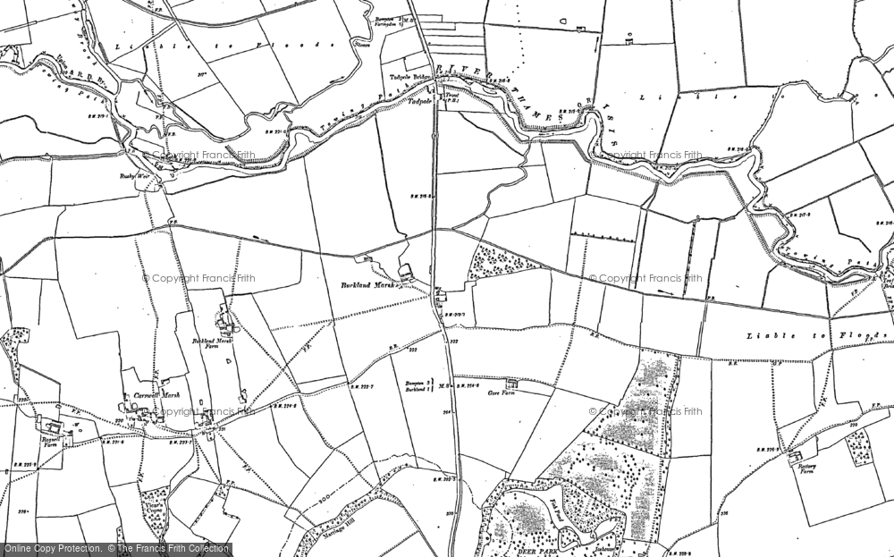 Old Map of Buckland Marsh, 1910 in 1910