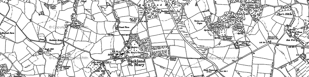 Old map of Buckland St Mary in 1901
