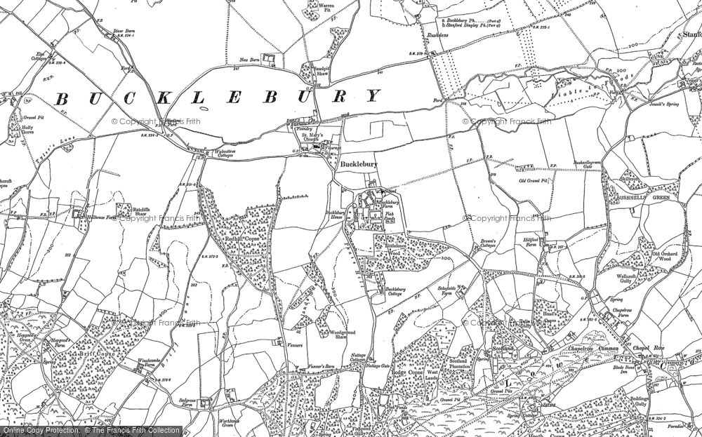 Old Map of Historic Map covering Bucklebury Farm Park in 1898