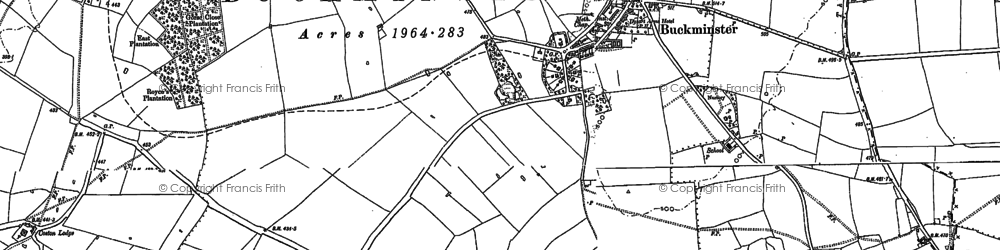 Old map of Buckminster in 1887