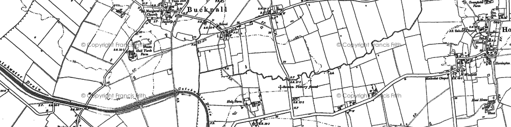 Old map of Bucknall in 1886