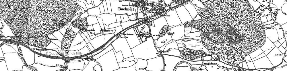 Old map of Bucknell in 1887