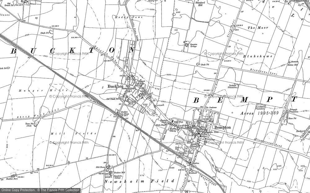Old Map of Historic Map covering Buckton Cliffs in 1909