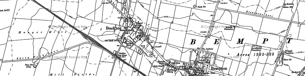 Old map of Buckton Cliffs in 1909